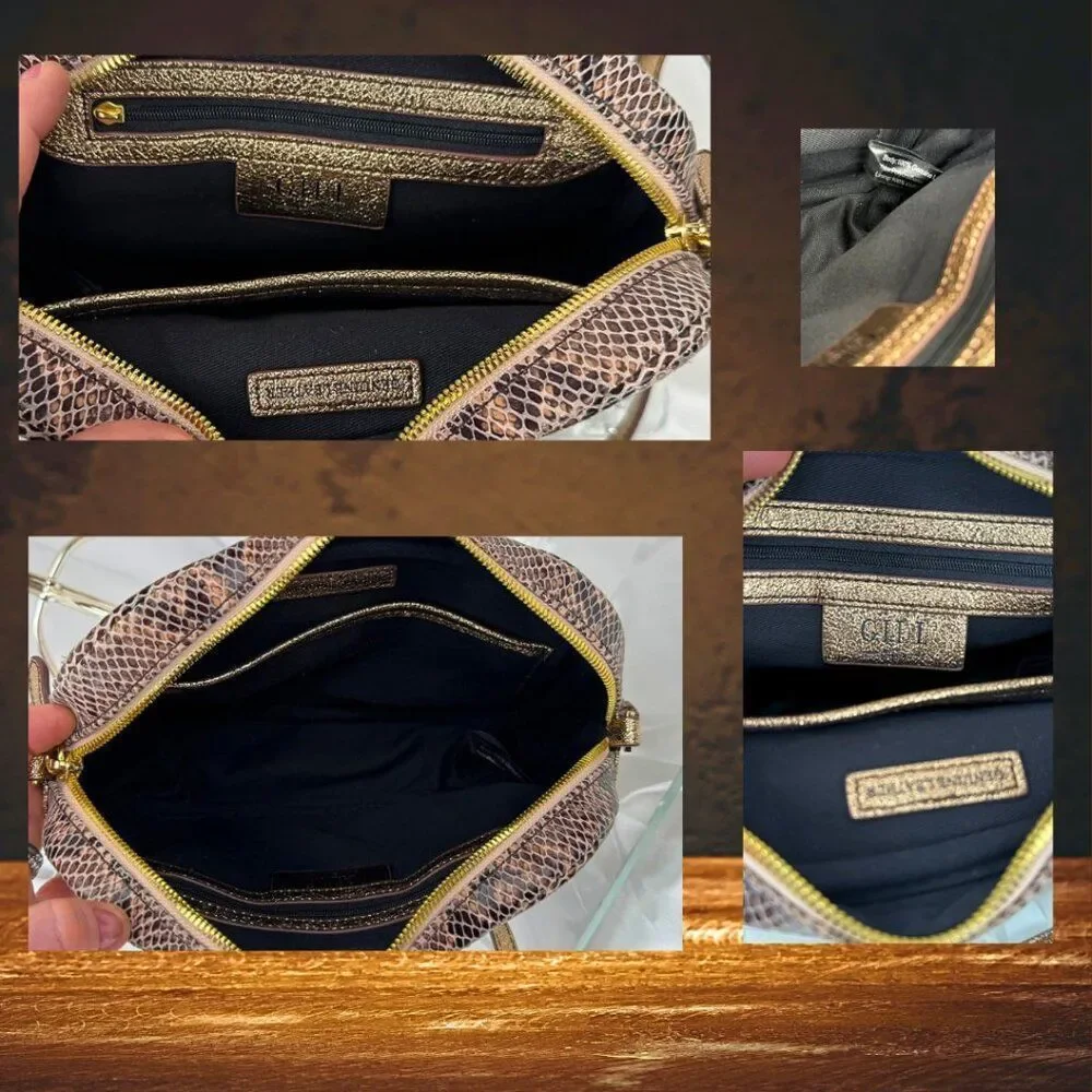 G.I.L.I. Got It Love It Leather Snake gold Crossbody Bag